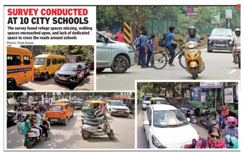 <p>A traffic expert talking to the TOI said that schools should not be located in the residential areas but it is not being practised in Gurgaon</p>