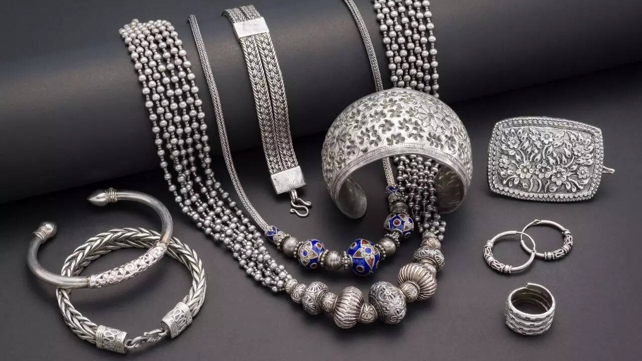 Silver jewellery-- Representative Image
