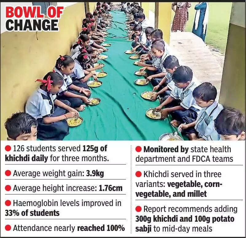 <p>The initiative placed a warm 125 gram serving of khichdi at the start of every school day for 126 students</p>