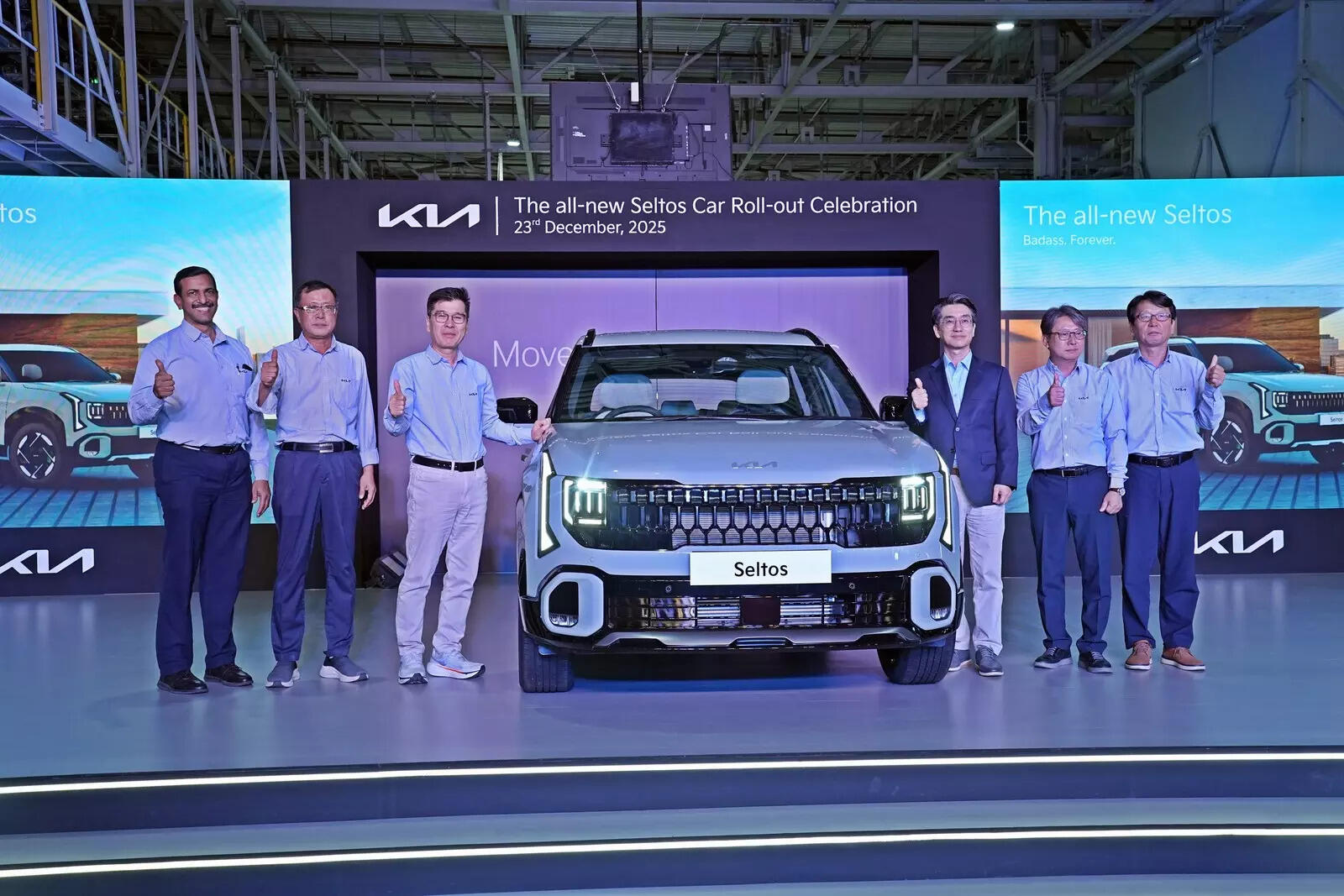 

<p>Gwanggu Lee, MD & CEO, Kia India along with Kia India Management for the new Seltos production roll-out ceremony at Anantapur Plant</p>
<p>“/><figcaption class=