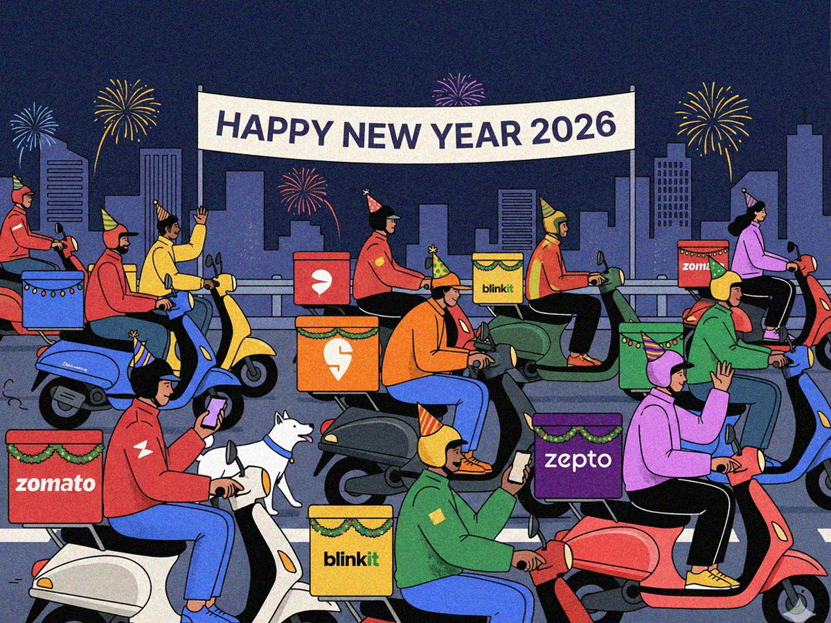 <p>Zomato and Blinkit together delivered a record 75 lakh-plus orders on New Year’s Eve, founder Deepinder Goyal said.</p><p>“><figcaption class=