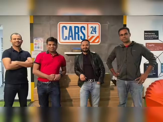 Cars24 founders (from left) Vikram Chopra, Mehul Agrawal, Ruchit Agarwal and Gajendra Jangid