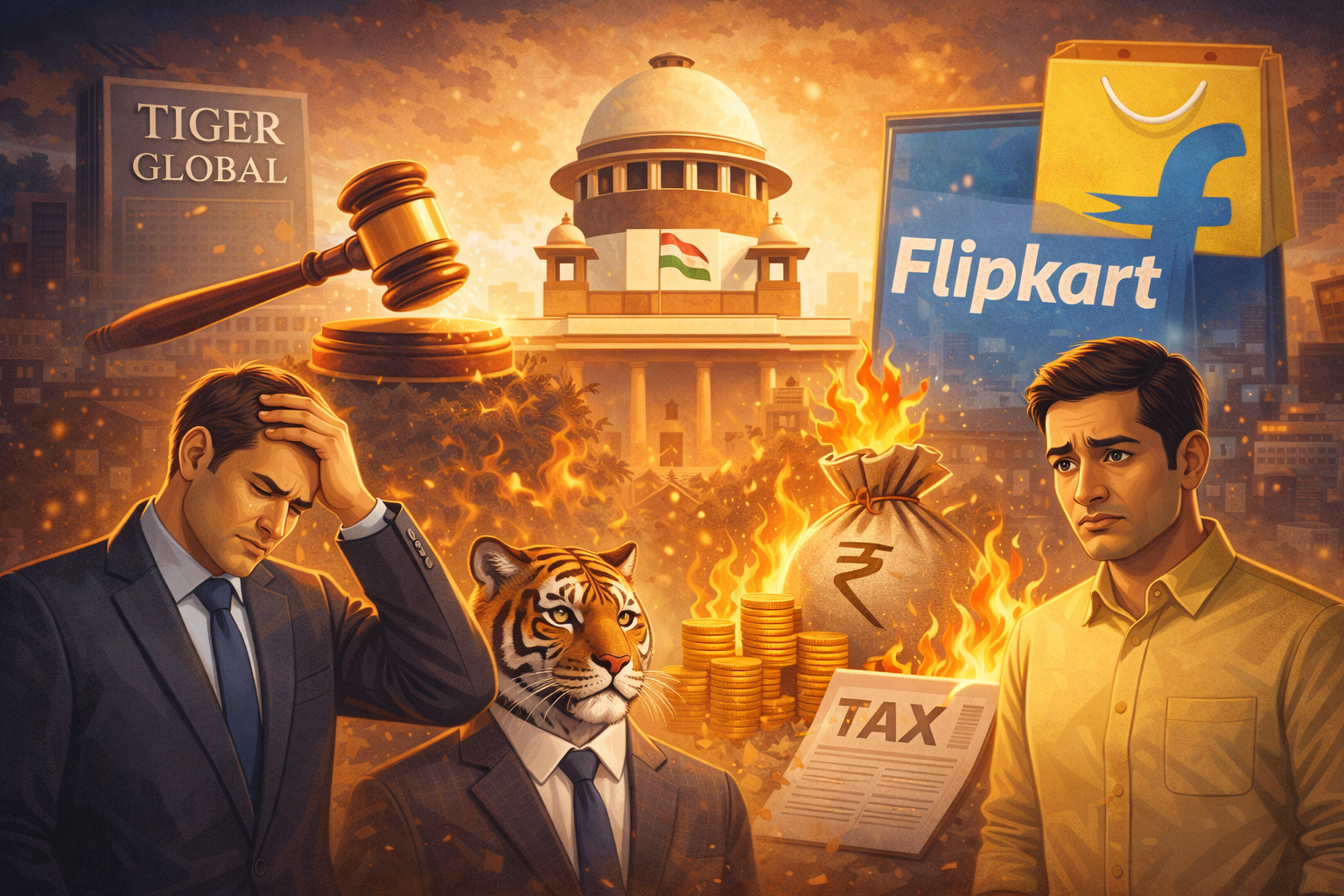 <p>The Supreme Court has overturned a Delhi High Court decision. This ruling denies tax exemption to Tiger Global on its Flipkart stake sale.</p><p>“><figcaption class=