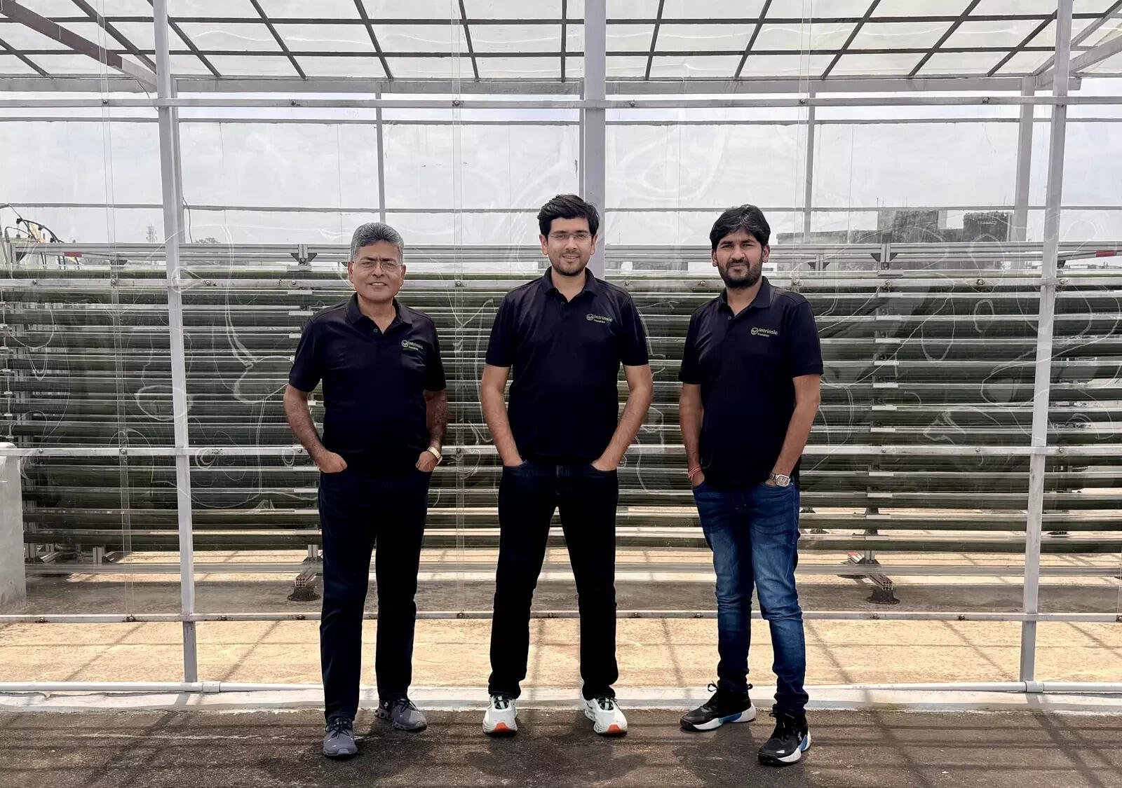 <p>Founded in 2023 by Shreyansh Jain, Sanjay Jain, and Umang Jain, Intrinsic Foundries develops systems that use microalgae to convert industrial carbon emissions into biochemical products.</p><p>“><figcaption class=