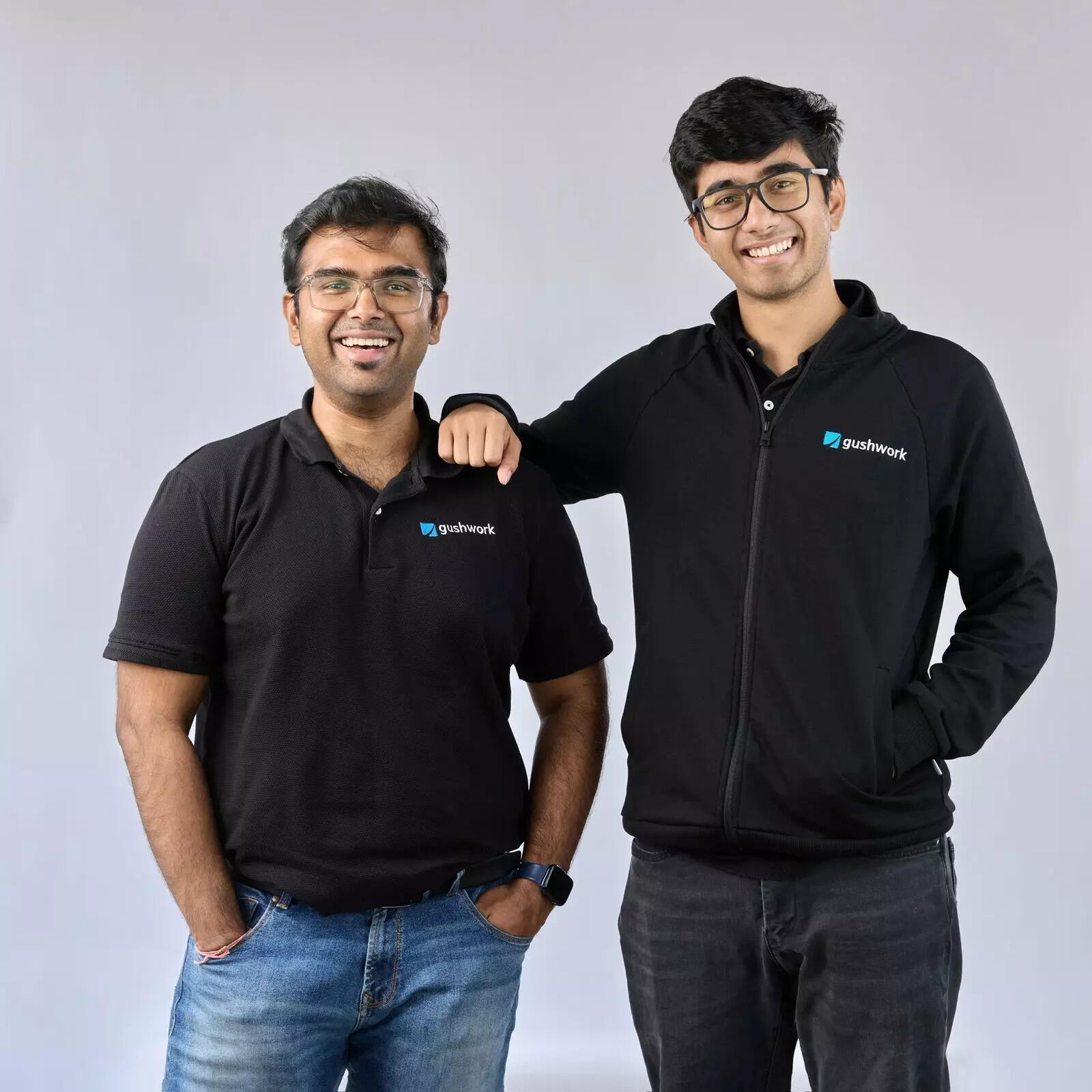 <p>(L-R) Nayrhit Bhattacharya and Adithya Venkatesh, founders, Gushwork.</p><p>“><figcaption class=