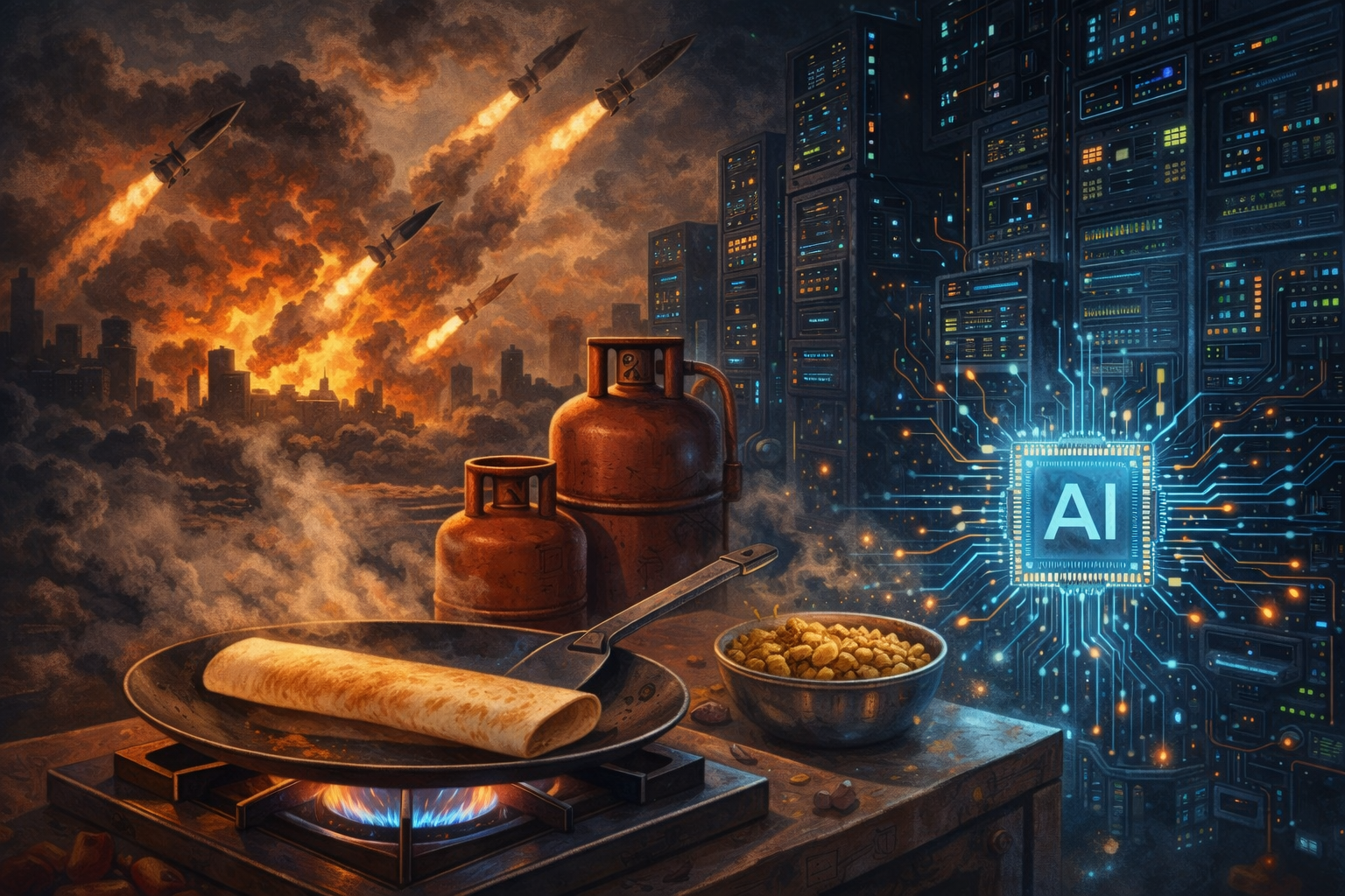 <p>The war in Iran has disrupted India's LPG supply, impacting commercial kitchens and industries like rum distilleries.</p>