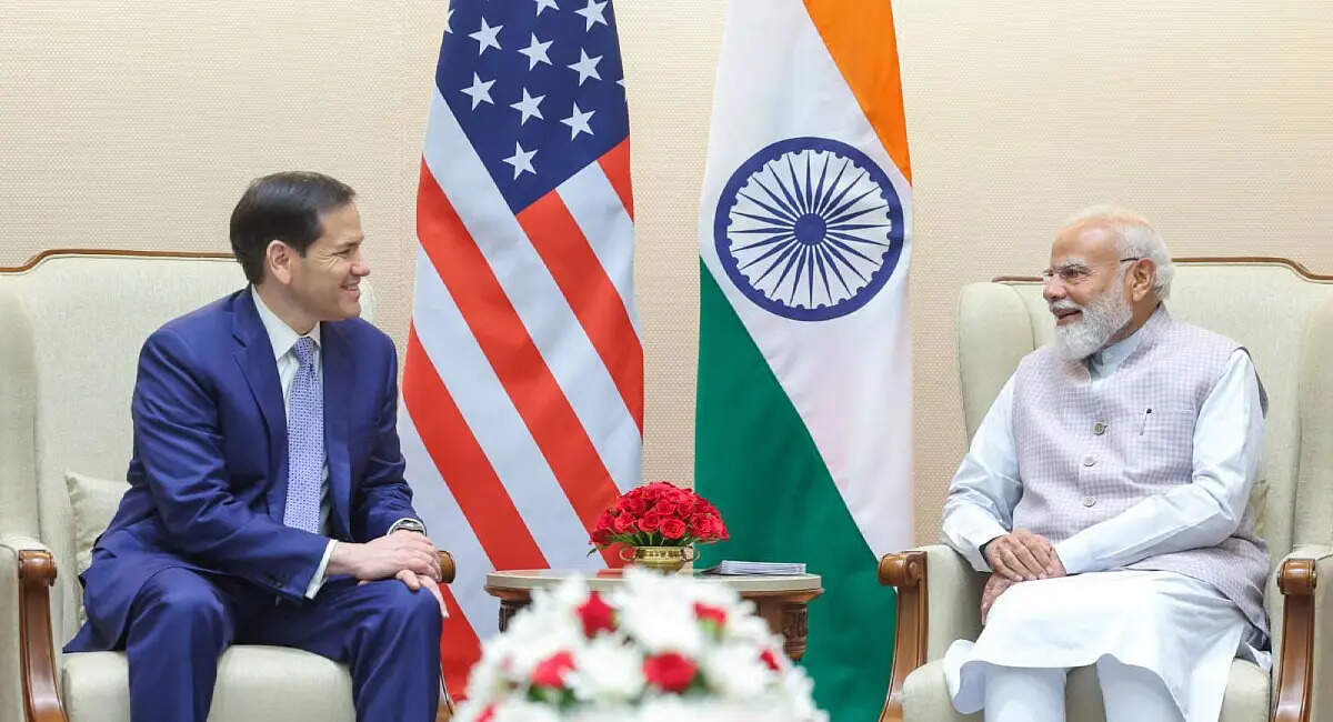 <p>Secretary of State Marco Rubio with Prime Minister Modi in New Delhi</p>