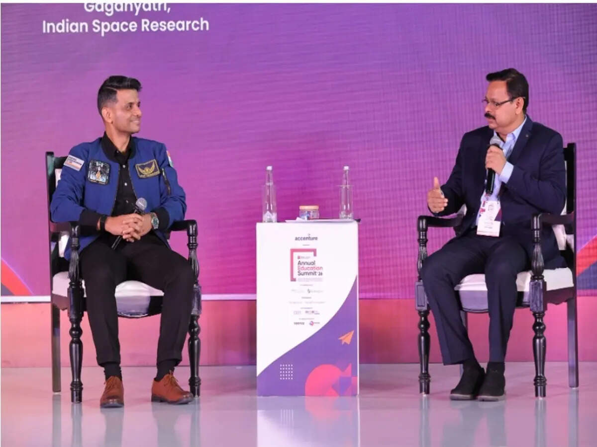 Group Captain Shubhanshu Shukla speaks at ETEducation Annual Education Summit 2026.