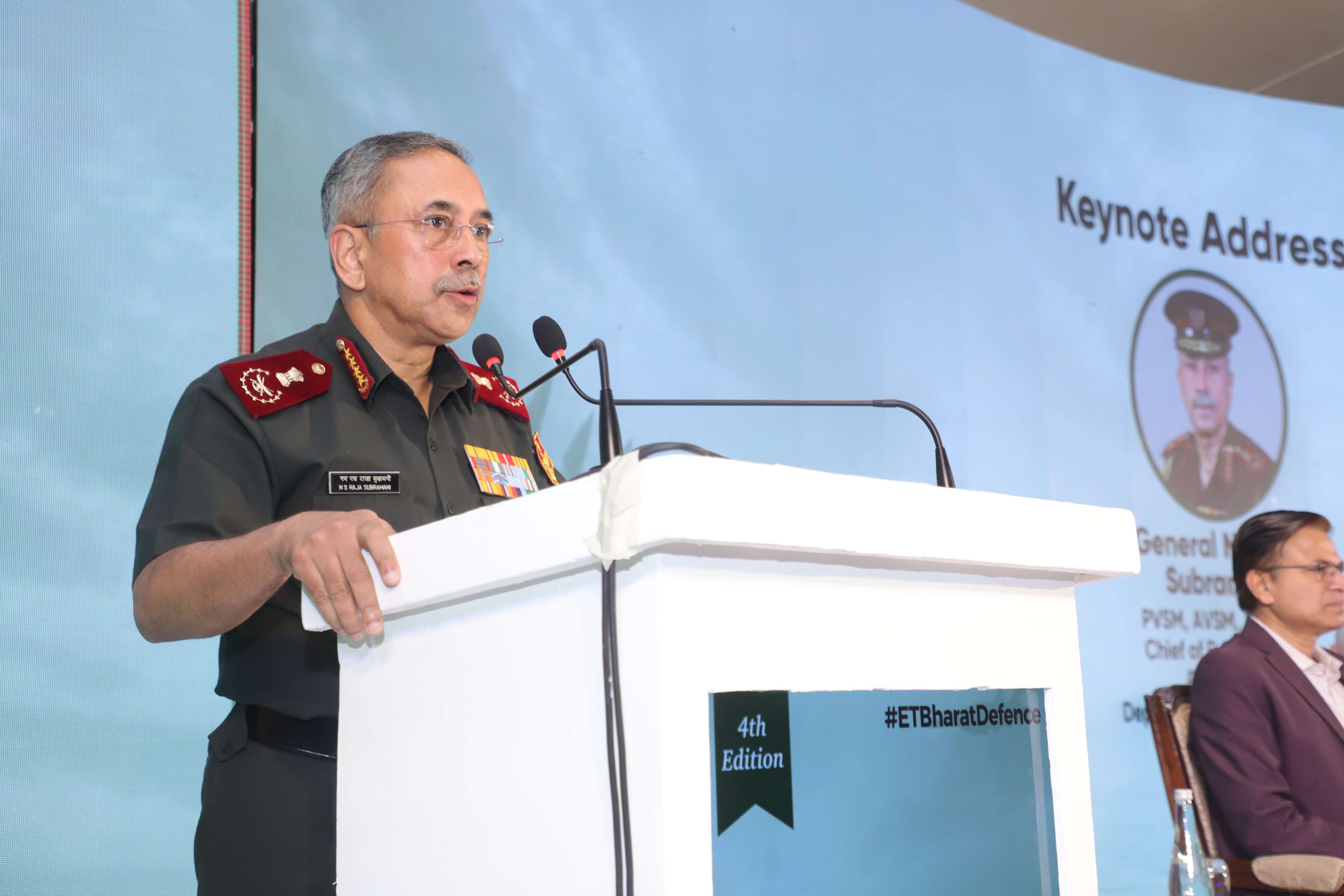 General NS Raja Subramani, Chief of Defence Staff and Secretary, Department of Military Affairs, addresses the Bharat Defence Conclave 2026 in New Delhi.