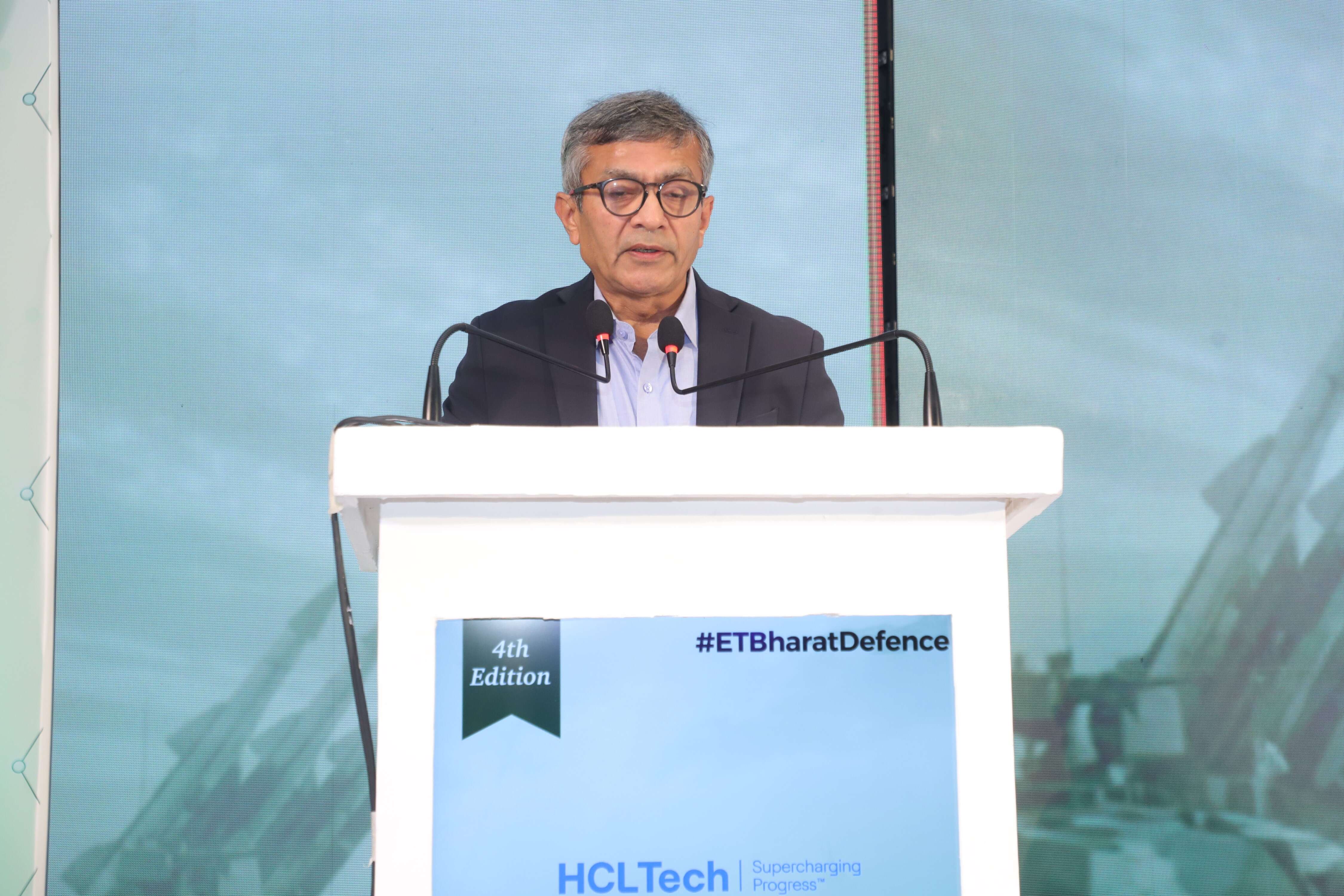 ​Rajesh Kumar Singh, Defence Secretary and Chairman, DRDO, delivers the keynote address at the Bharat Defence Conclave 2026.