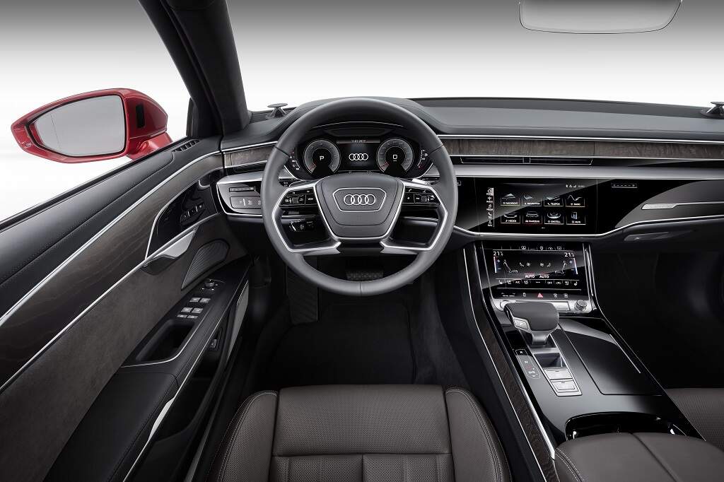 The feature loaded Audi A8's lounge-like interior