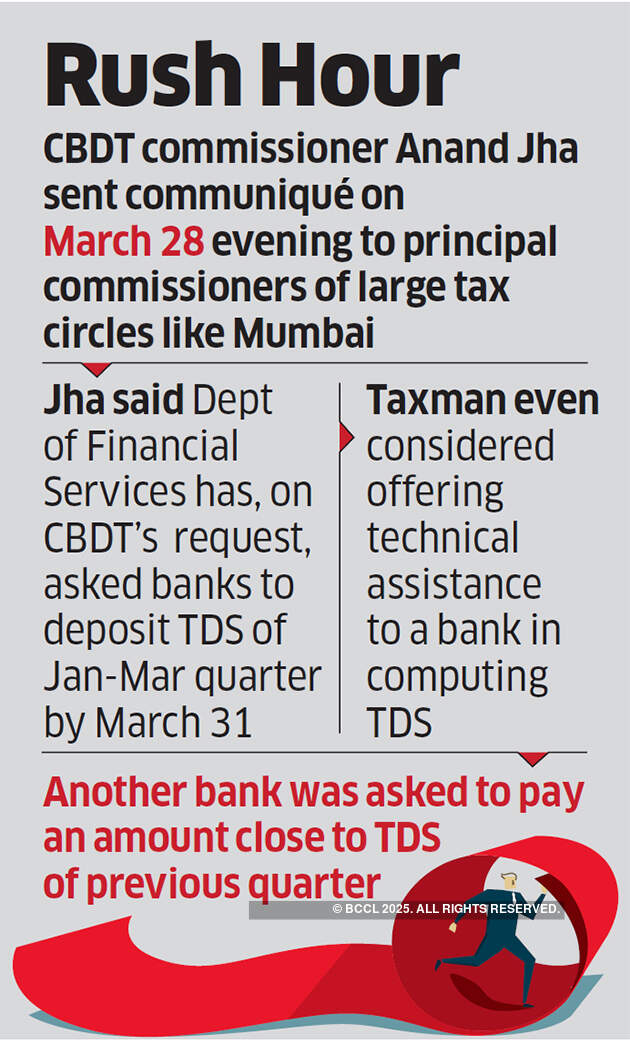 Taxman nudged banks to deposit TDS by March 31