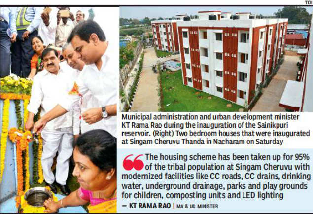Telangana's urban development minister inaugurates over 150 houses in Singam Cheruvu