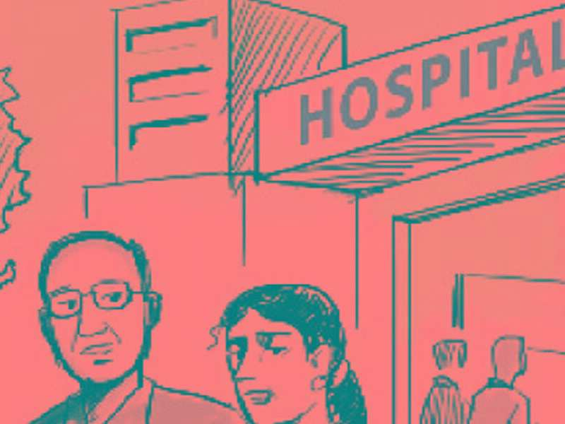 A 9-year-old girl had to hold a bottle of saline being administered to her father for around half an hour
