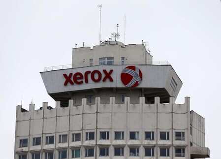 The logo of Xerox company is seen on a building in Minsk, Belarus, March 21, 2016. REUTERS/Vasily Fedosenko/Files