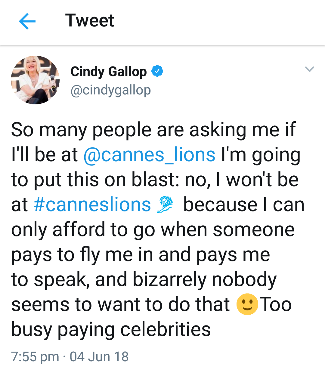 BE chats with Cindy Gallop