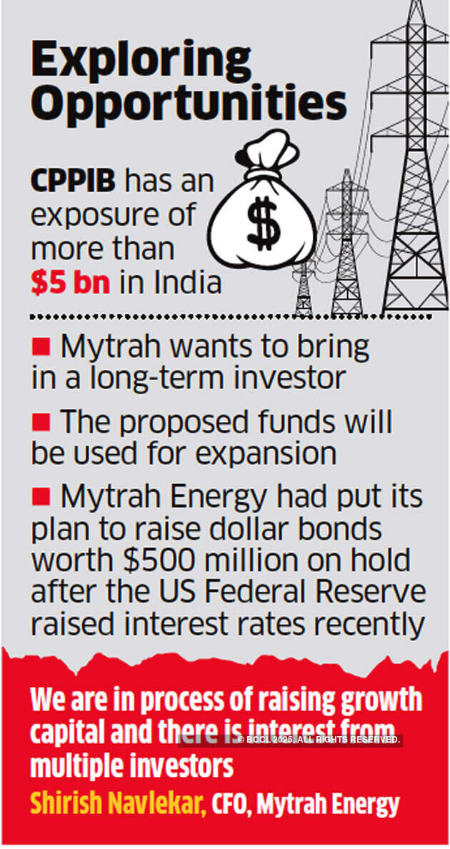 CPPIB in talks with Mytrah Energy for significant minority stake