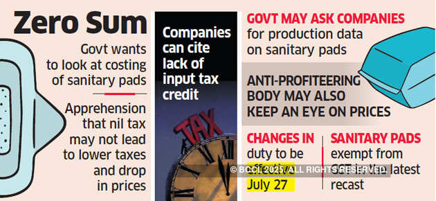 Government may ask sanitary pad companies to give cost details
