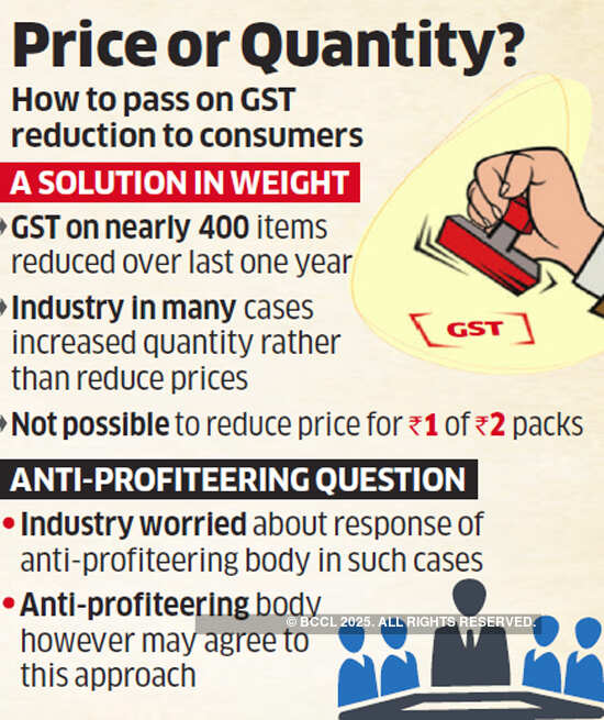 Passing on GST cut: NAPA may not object to higher quantities over lower prices