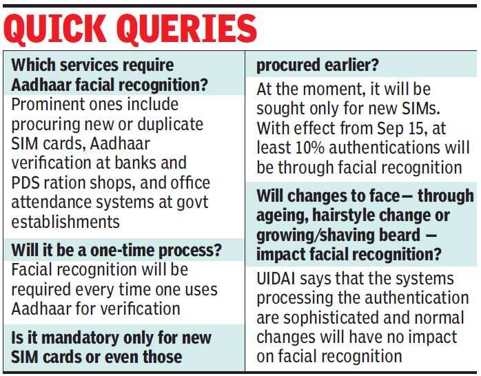 Face recognition to be must for all Aadhaar authentications