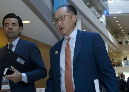 World Bank President Jim Yong Kim arrives at the G20 meeting during the World Bank/IMF Spring Meetings, in Washington.Photo