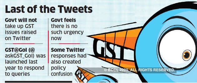 Indian govt will no longer answer queries over GST issues on Twitter