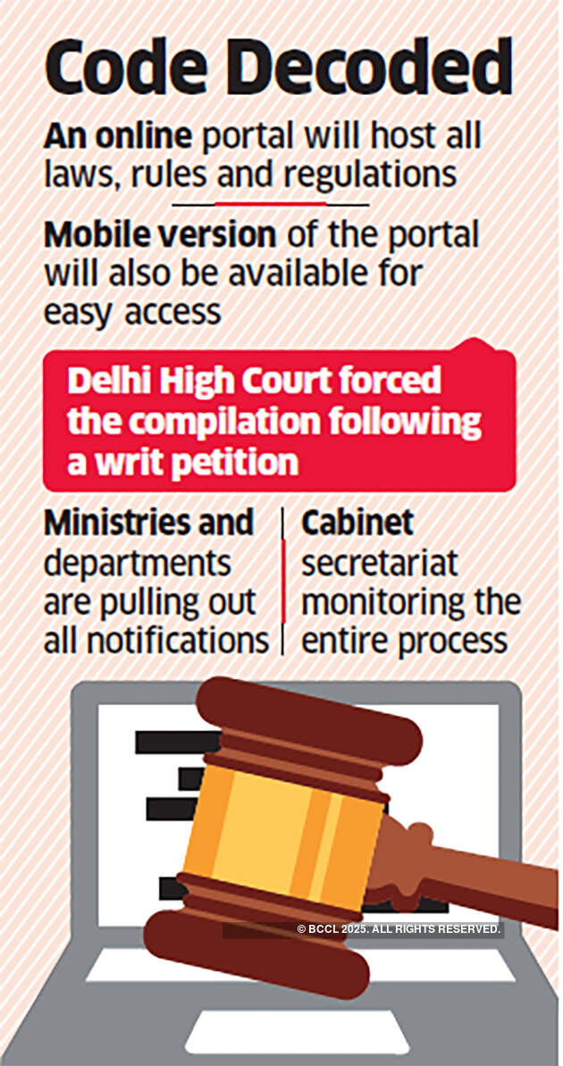 India Code will be online home for all central laws, its subsidiary Acts & rules and procedures