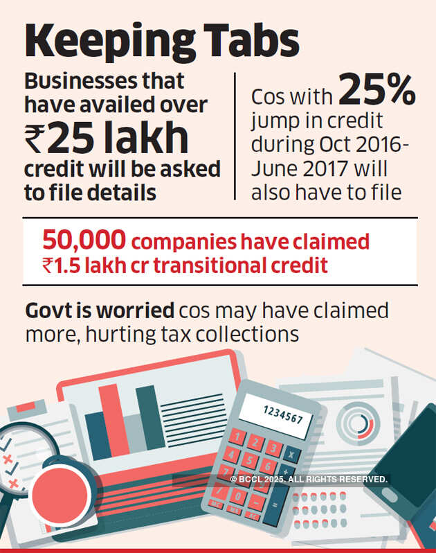 Companies may have to show ledgers for claiming GST credit of over Rs 25 lakh