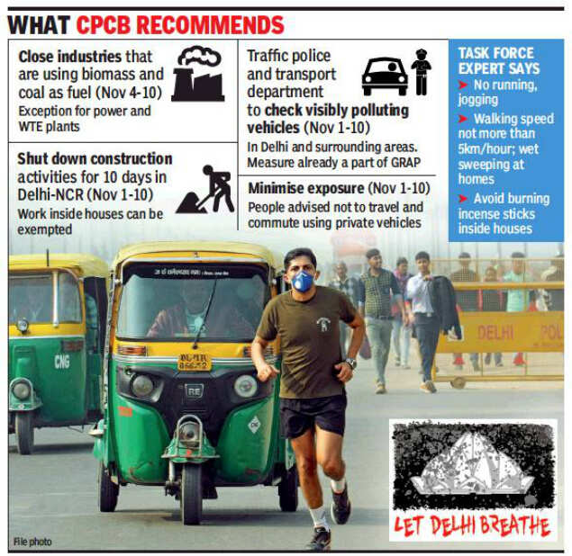 Don’t run or jog for first 10 days of November, says CPCB panel