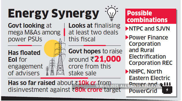 Govt may step up disinvestment drive with power PSUs’ mergers