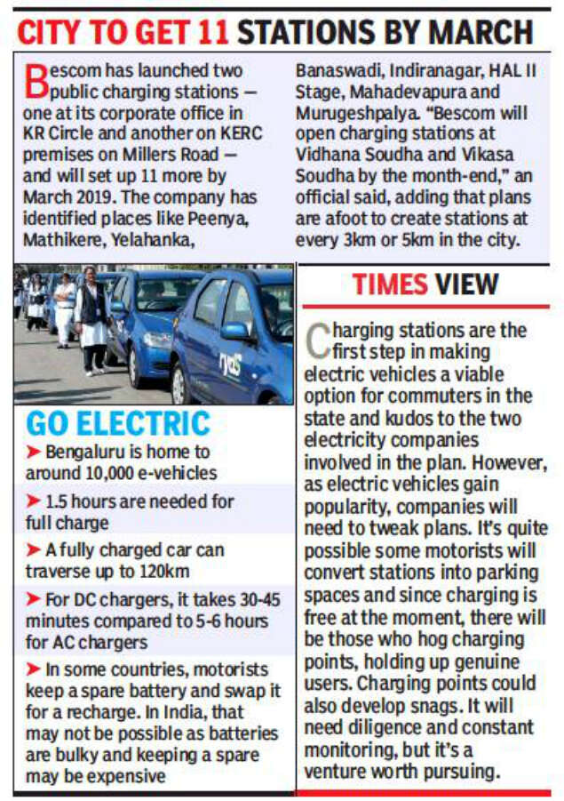 E-vehicle charging stations to come up every 25 km on Bengaluru-Mysuru highway
