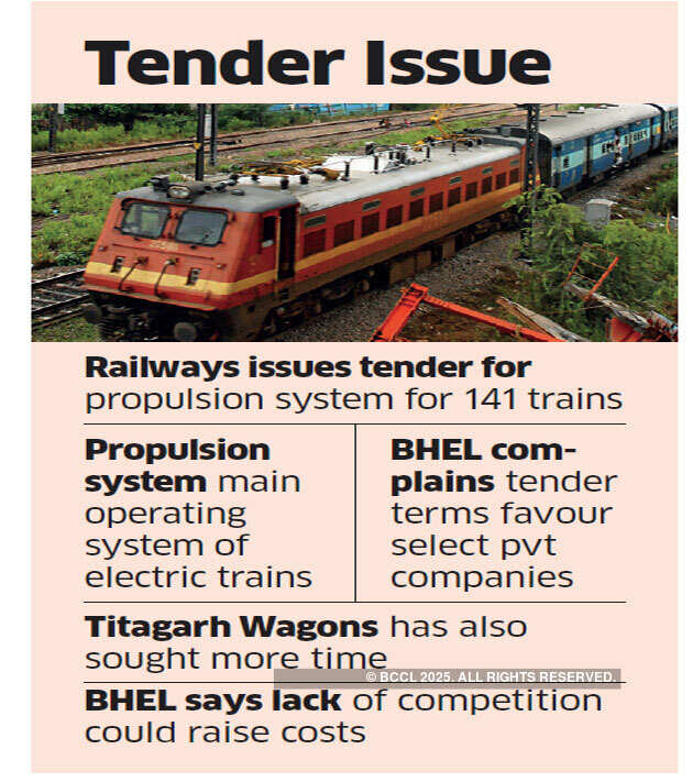 BHEL complains to Rail Board on tender favouring select companies