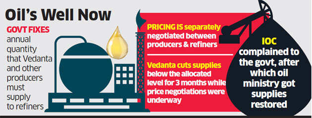 Vedanta cuts crude supply to IOC, restores after govt intervention