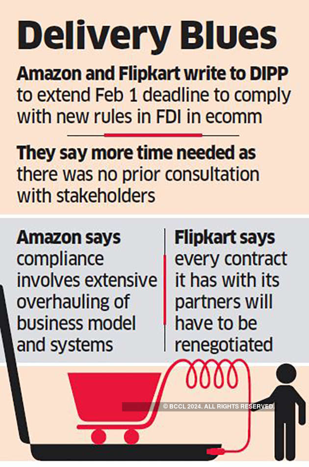 Amazon, Flipkart seek more time to comply with new FDI policy