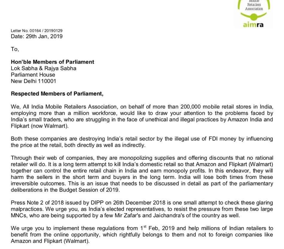 Offline retailers write to MPs opposing extension of February 1 deadline