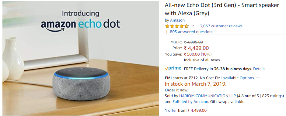 Amazon India brings back Echo smart speakers with longer wait times