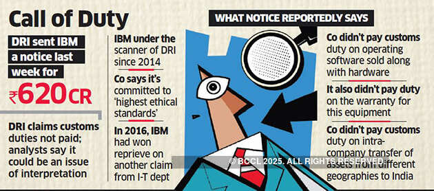 DRI slaps Rs 620-cr claim on IBM for unpaid duties