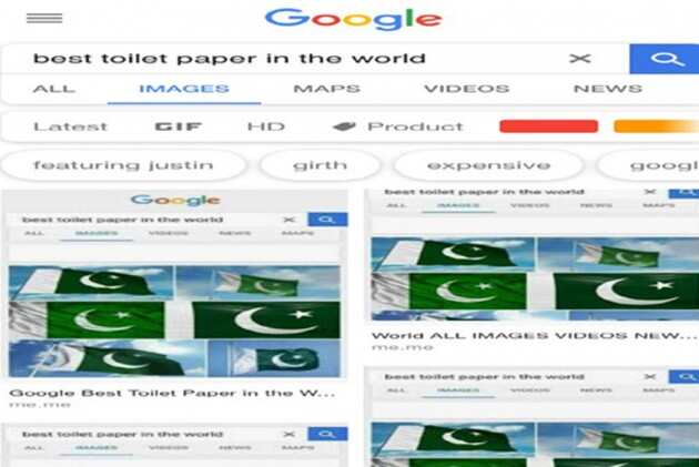 Google shows Pakistan flag when searched for 'toilet paper'