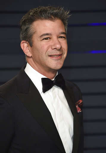 Travis Kalanick arrives at the Vanity Fair Oscar Party on Sunday, Feb. 24, 2019, in Beverly Hills, Calif. (Photo by Evan Agostini/Invision/AP)