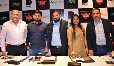 Left to right: Ashwin jain, MD, Driven,  Mr. Kedar, partner Driven Syed Hussain Partner Driven,  Neelima Mandava, CEO, Car2drive, Mohammed Asif, MD, Car2Drive.