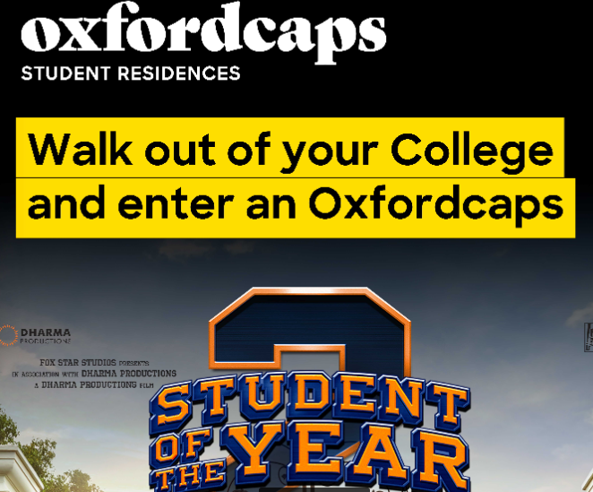 Oxfordcaps partners ‘Student of the Year 2’