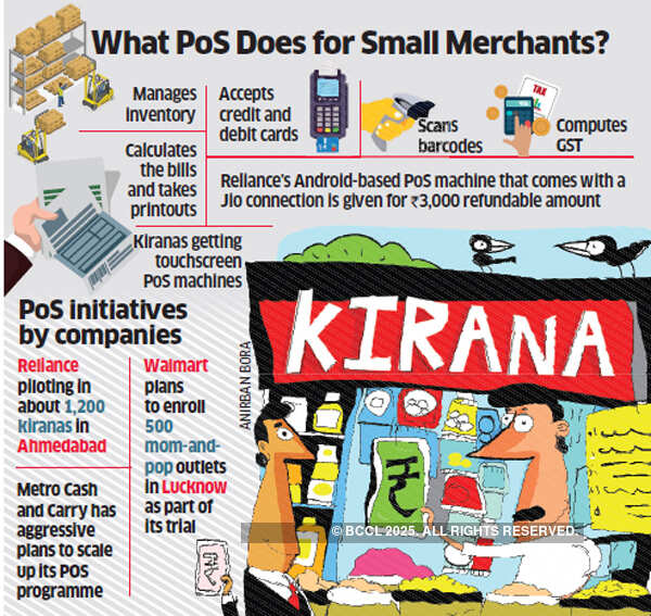 Large retailers wooing kirana stores with PoS machines 2.0