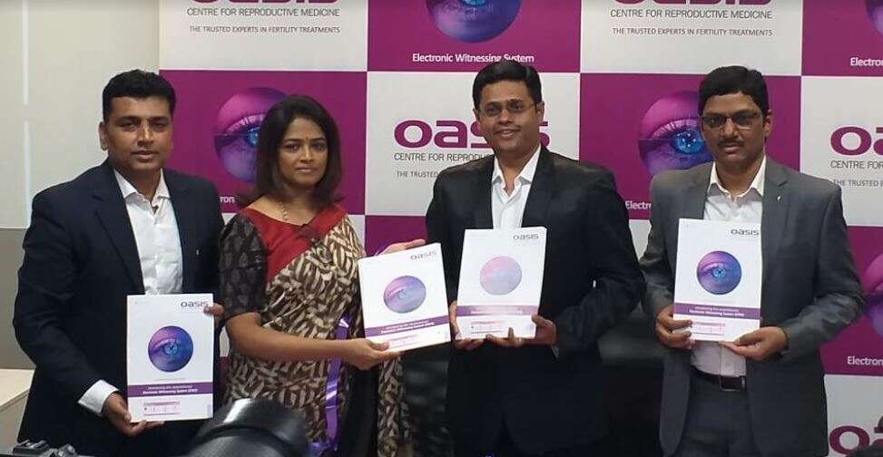 (L-R) Mr Sudhakar Jadhav, COO, OCRM; Dr Durga G. Rao, Co-Founder & Medical Director, Oasis Center for Reproductive Medicine(OCRM); Dr Krishna Chaitanya, Scientific Head & Clinical Embryologist, OCRM and Mr G. Kaladhar, CEO, ARTis IVF.
