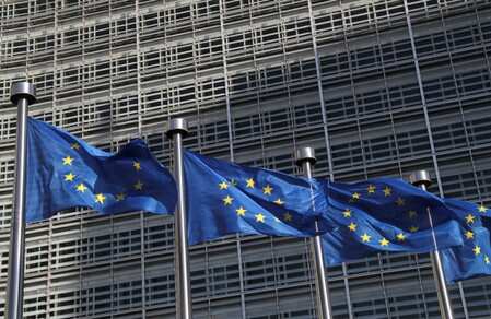 European Union flags flutter outside the European Commission headquarters, in Brussels, Belgium June 30, 2019. REUTERS/Yves Herman