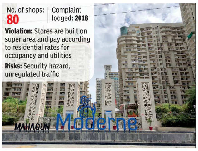 Noida authority to build walls in front of housing society shops