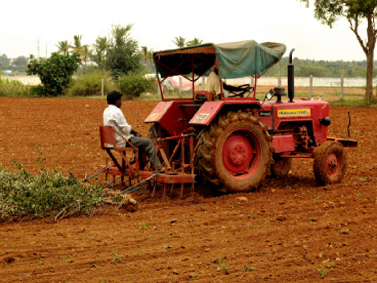 Tractor in use