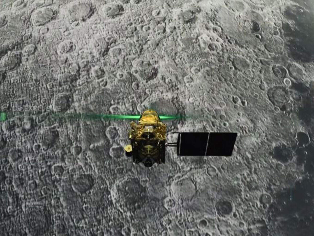 Vikram's intact, but tilted, near planned landing site