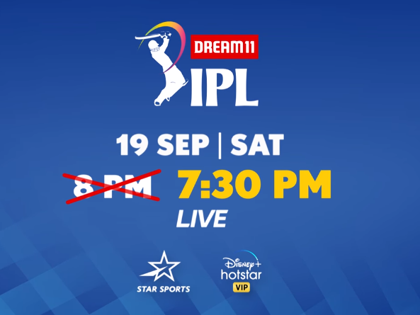 The 13th edition of Dream11 IPL will begin on September 19 at a new time this year. The evening matches and afternoon will be played at 7.30 pm and 3:30 pm respectively. 