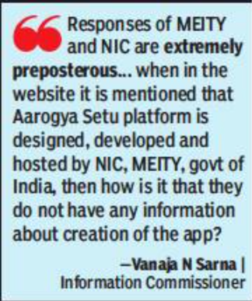 CIC pulls up govt for ‘evasive’ RTI reply on who created Aarogya Setu