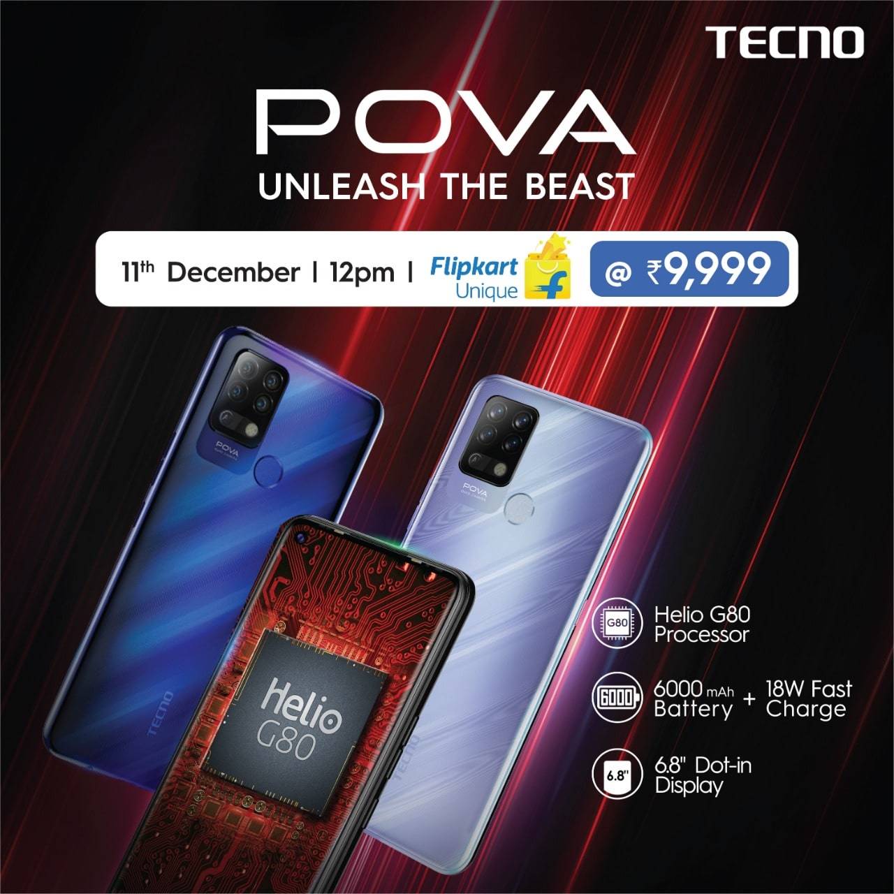 Tecno Pova Price Tecno Pova Smartphone With Helio G80 Soc Launched At A Starting Price Of Rs 9 999 Telecom News Et Telecom